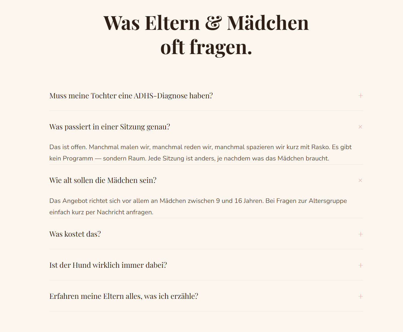 FAQ Eltern und Kinder