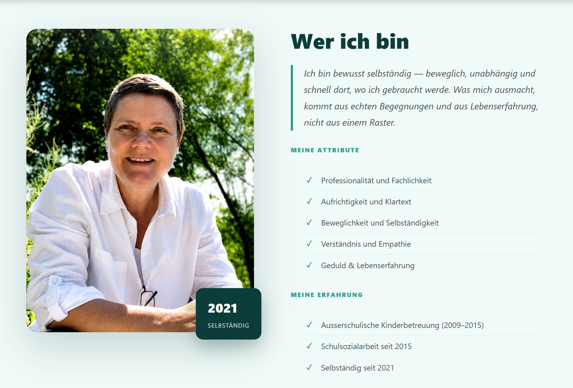 Über mich nachher