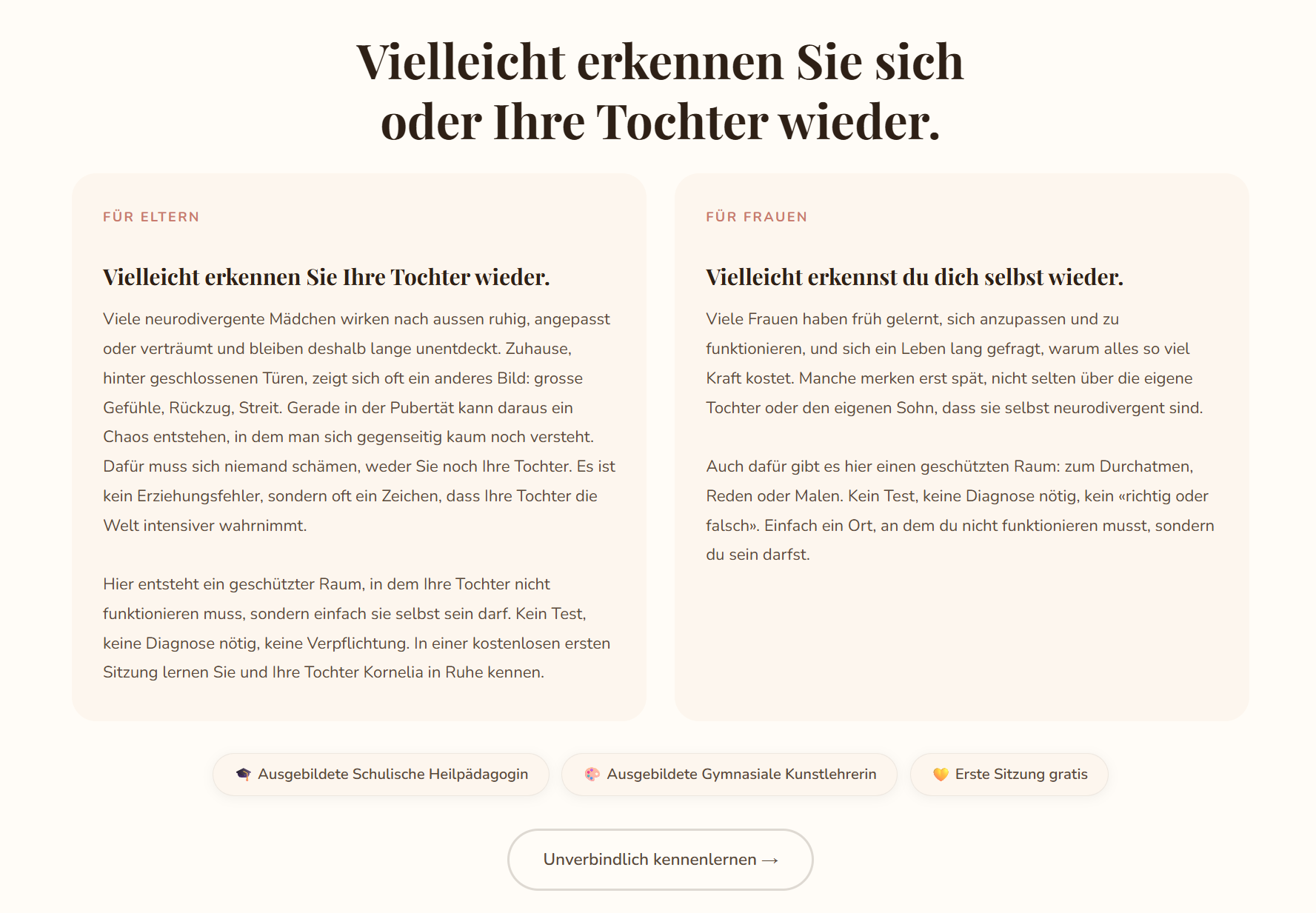 Sektion für Eltern und Frauen