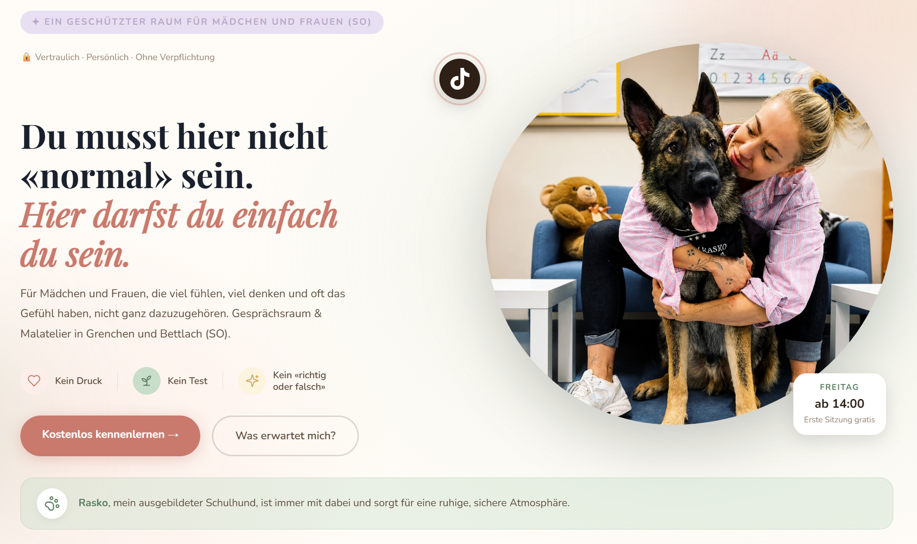 raum-zum-sein.ch, Kornelia Hui, neue Seite